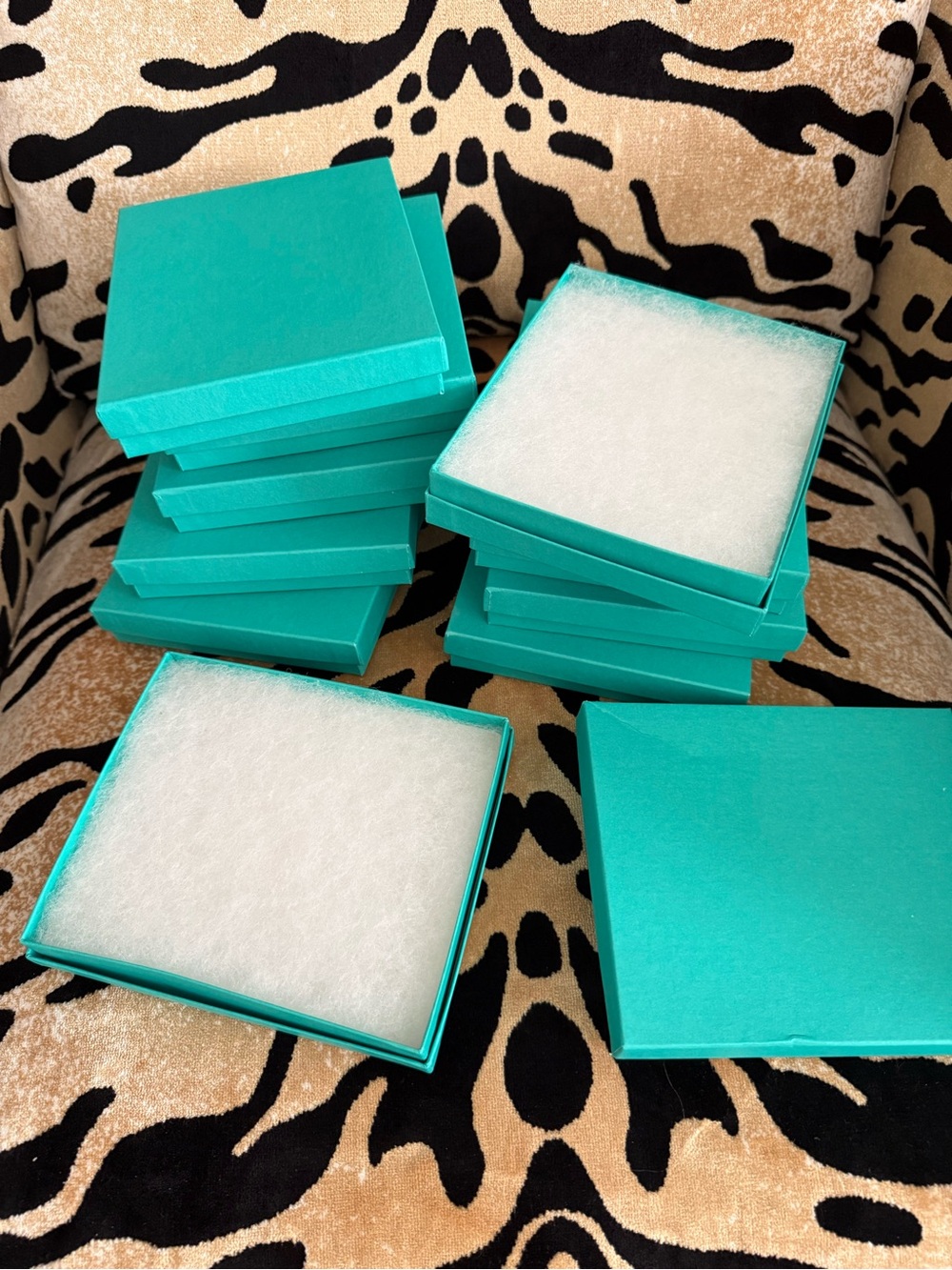 Turquoise Jewelry Gift Boxes - Set of Square Boxes - Picture 2 of 4